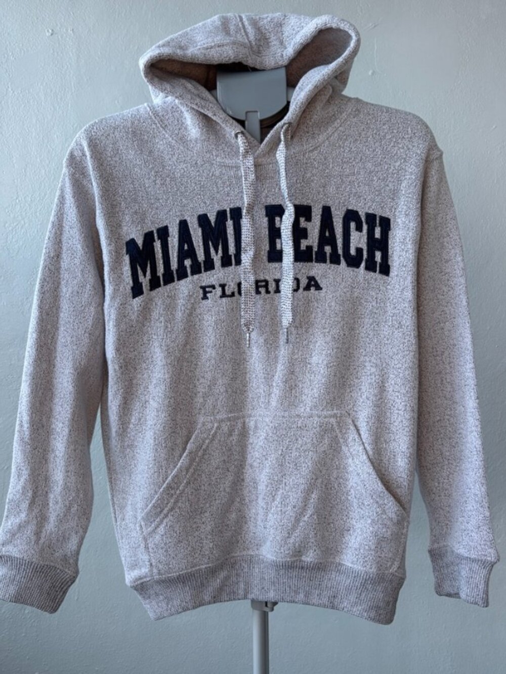 Surf Style Miami Beach Hoodie S Light Gray French Terry Cloth Blokecore
